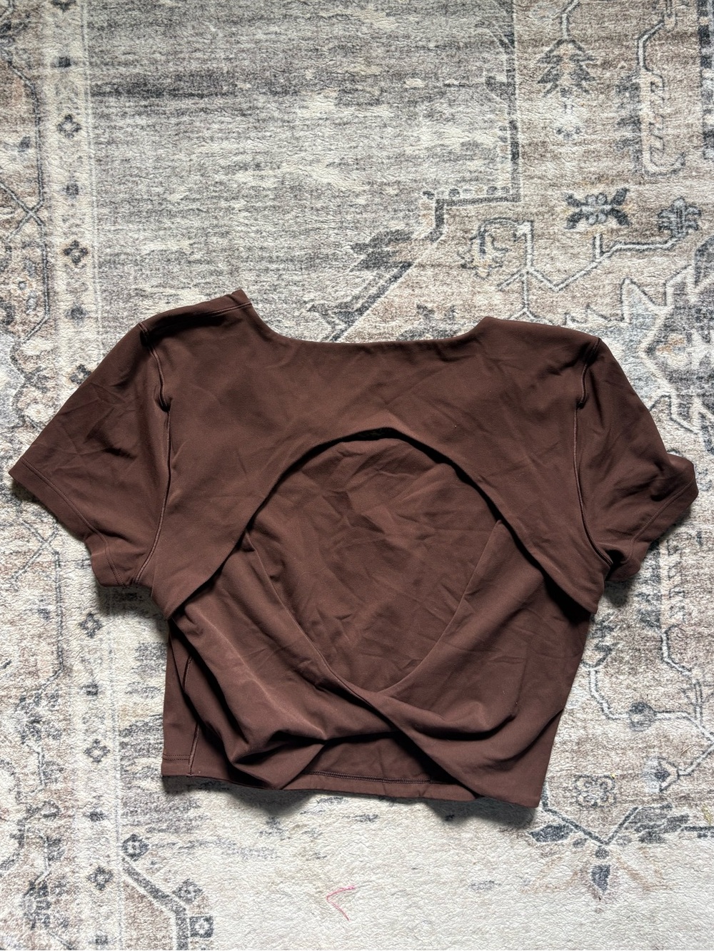 Aerie offline open back chocolate brown workout top size L